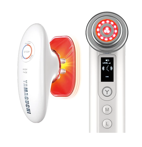 Два косметологических устройства: слева - прибор для вакуумного EMS-массажа тела Yamaguchi EMS Vacuum Body Massager и справа прибор для RF-лифтинга и омоложения кожи лица Yamaguchi RF Lifting