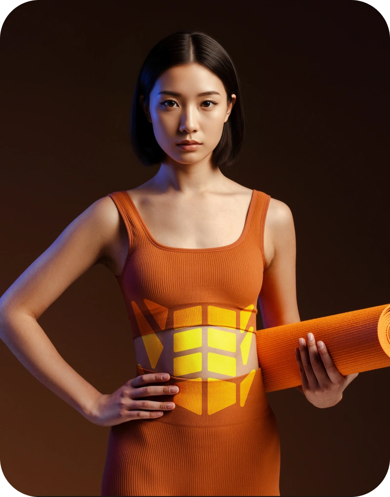 Женщина с ковриком для йоги