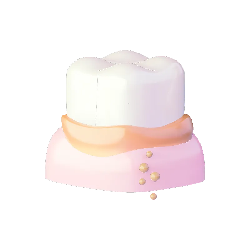 Зуб с остатками еды