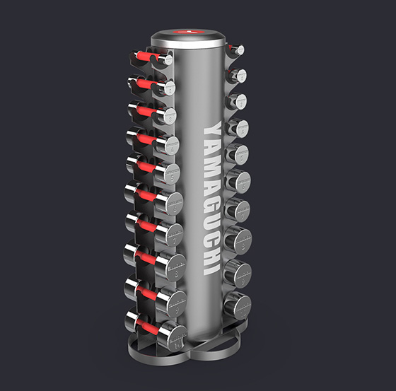 Набор стальных гантелей на стойке от 1 до 10 кг Yamaguchi Dumbbells Rack