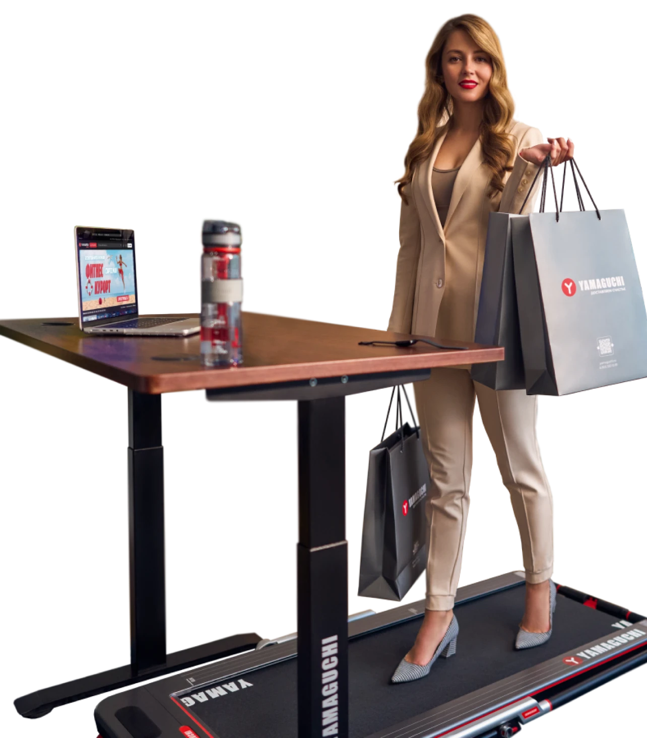 Компактная беговая дорожка c поручнем для дома Yamaguchi Runway PRO-X ...