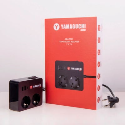 Сетевой фильтр Yamaguchi Adapter 2 розетки, длина провода 3 м,  2 USB-A-разъема, 1 Type-C-разъема